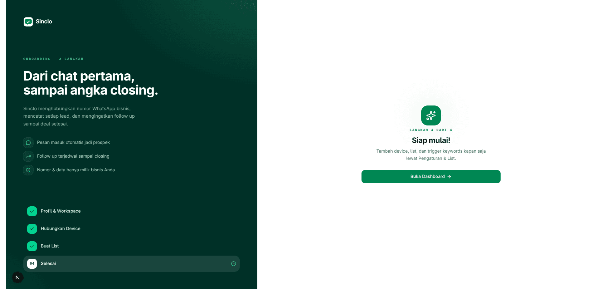 Semua sudah siap, buka Dashboard dan mulai jualan